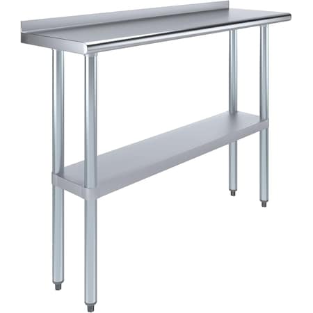 Amgood 14 in. x 48 in. Stainless Steel Work Table with 1.5 in. Backsplash WT-1448-BS-Z